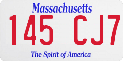 MA license plate 145CJ7