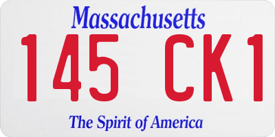 MA license plate 145CK1