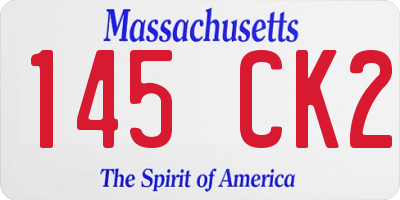 MA license plate 145CK2