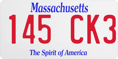 MA license plate 145CK3