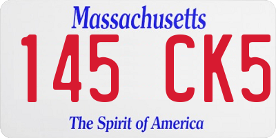 MA license plate 145CK5