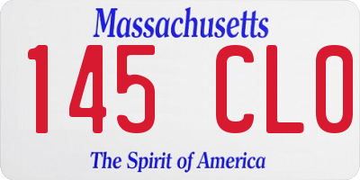 MA license plate 145CL0