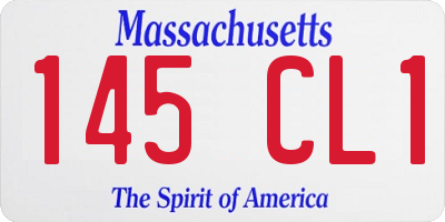 MA license plate 145CL1
