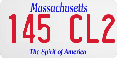 MA license plate 145CL2