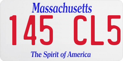 MA license plate 145CL5