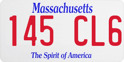 MA license plate 145CL6