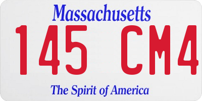 MA license plate 145CM4