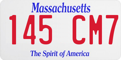 MA license plate 145CM7