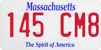 MA license plate 145CM8
