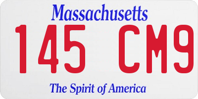 MA license plate 145CM9