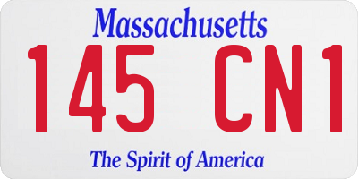 MA license plate 145CN1