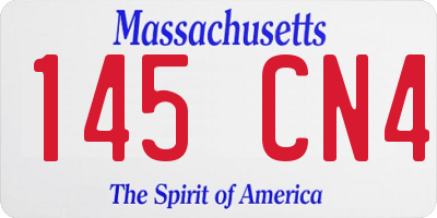 MA license plate 145CN4