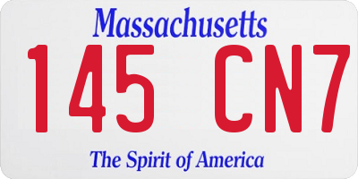 MA license plate 145CN7