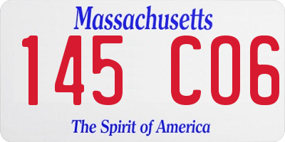 MA license plate 145CO6