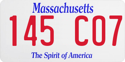 MA license plate 145CO7