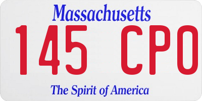 MA license plate 145CP0