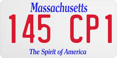 MA license plate 145CP1