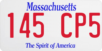 MA license plate 145CP5