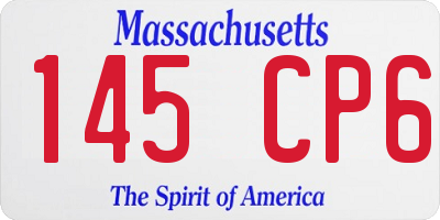 MA license plate 145CP6