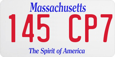 MA license plate 145CP7