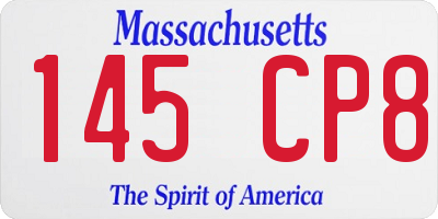 MA license plate 145CP8