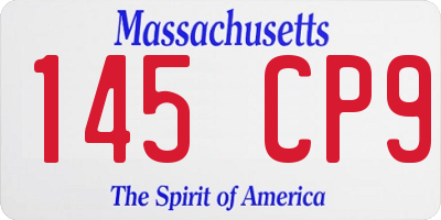 MA license plate 145CP9