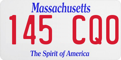 MA license plate 145CQ0