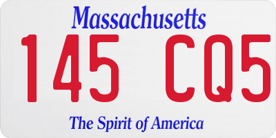 MA license plate 145CQ5