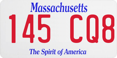 MA license plate 145CQ8