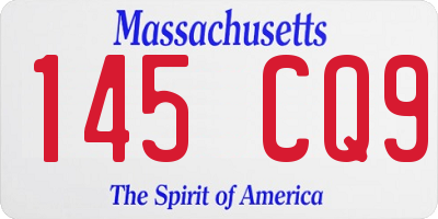 MA license plate 145CQ9