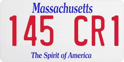 MA license plate 145CR1
