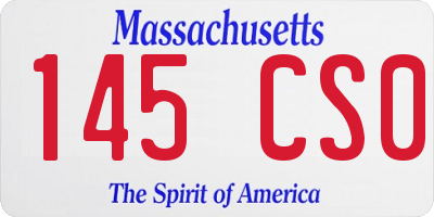MA license plate 145CS0