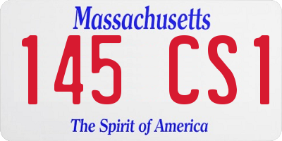 MA license plate 145CS1