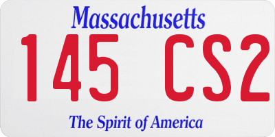 MA license plate 145CS2