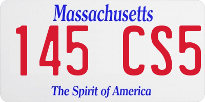 MA license plate 145CS5