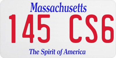 MA license plate 145CS6