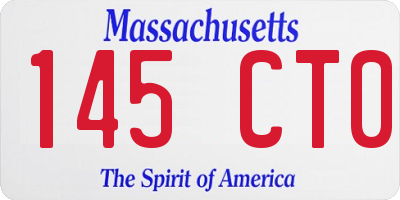 MA license plate 145CT0