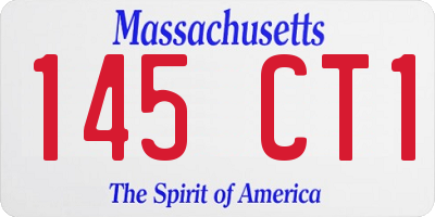 MA license plate 145CT1