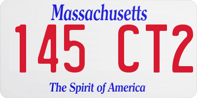 MA license plate 145CT2