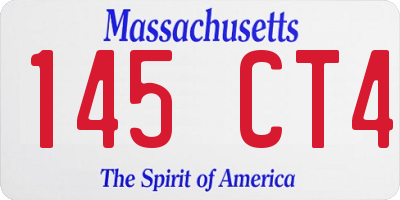 MA license plate 145CT4