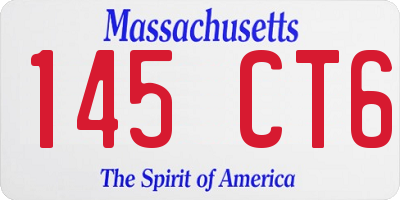 MA license plate 145CT6
