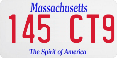 MA license plate 145CT9