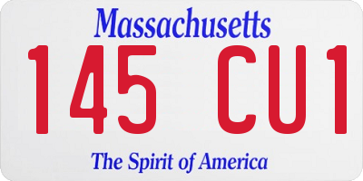 MA license plate 145CU1