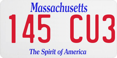 MA license plate 145CU3