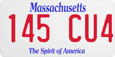 MA license plate 145CU4