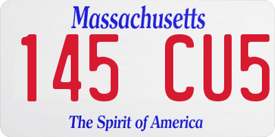 MA license plate 145CU5