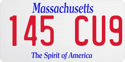 MA license plate 145CU9
