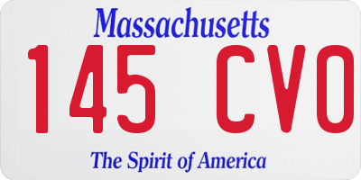 MA license plate 145CV0