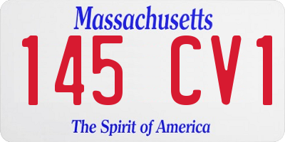 MA license plate 145CV1