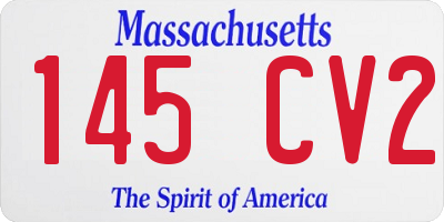 MA license plate 145CV2